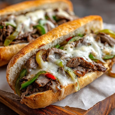 A close up of a Philly cheesesteak sandwich.