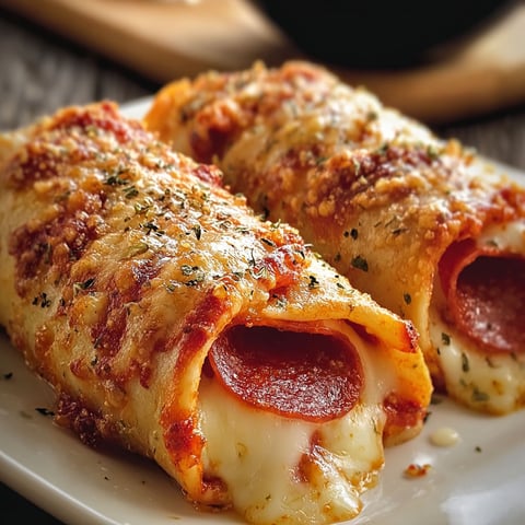 A delicious cheesy pepperoni roll-up.
