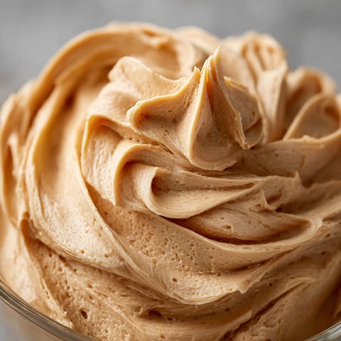 A bowl of peanut butter frosting.