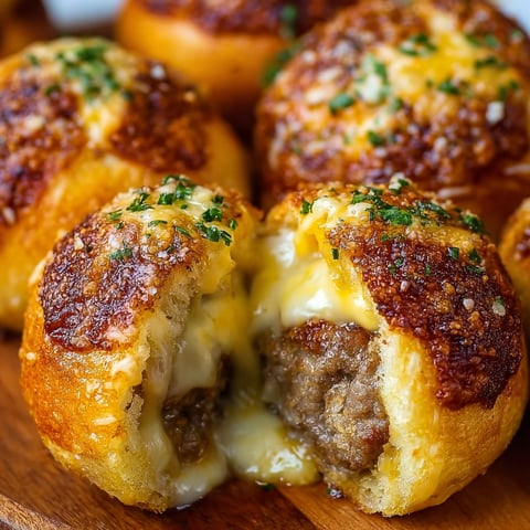 Garlic Parmesan cheeseburger bombs.