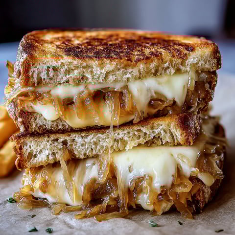 A French Onion Grilled Cheese Sandwich.