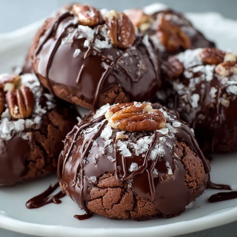 A plate of pecan pie brownie bombs.