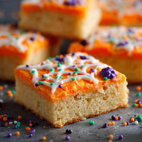 Halloween frosted sugar cookie bars.