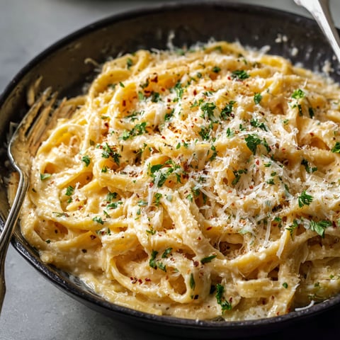 A bowl of pasta with cheese and garlic.
