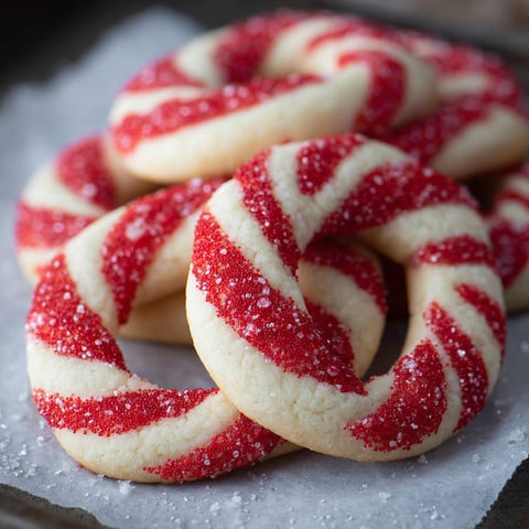 A plate of candy cane cookies.