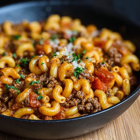 A bowl of beefaroni with tomatoes and cheese.