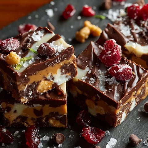 A close up of a piece of chocolate fudge with raspberries on top.