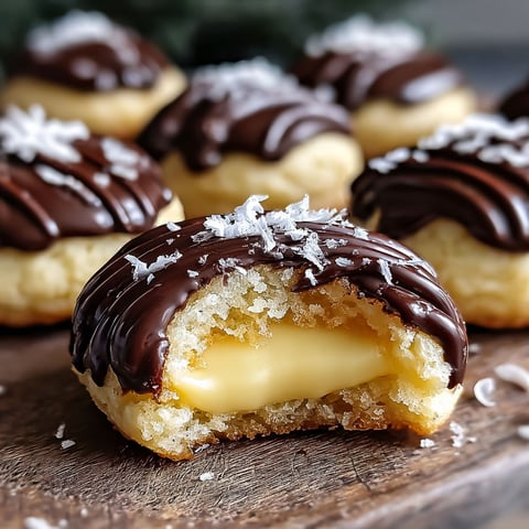 A plate of Boston Cream Pie Cookie Bites.