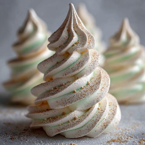 Three meringues stacked on top of each other.