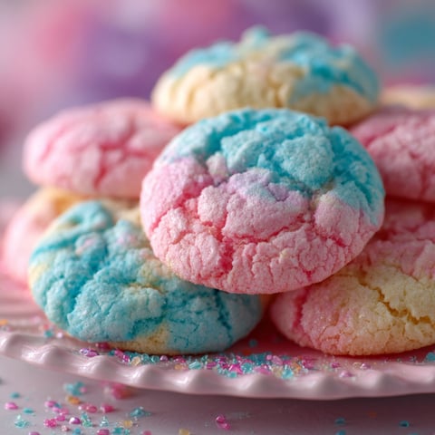 A plate of colorful cookies.