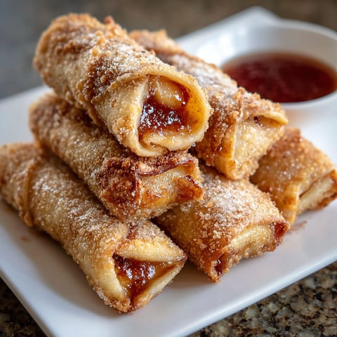 Peach Cobbler Egg Rolls Recipe.