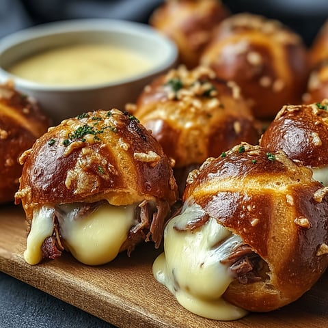 Brisket and beer cheese pretzel bombs.
