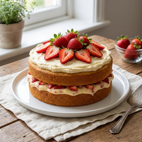 A delicious strawberry custard delight cake recipe to try today.